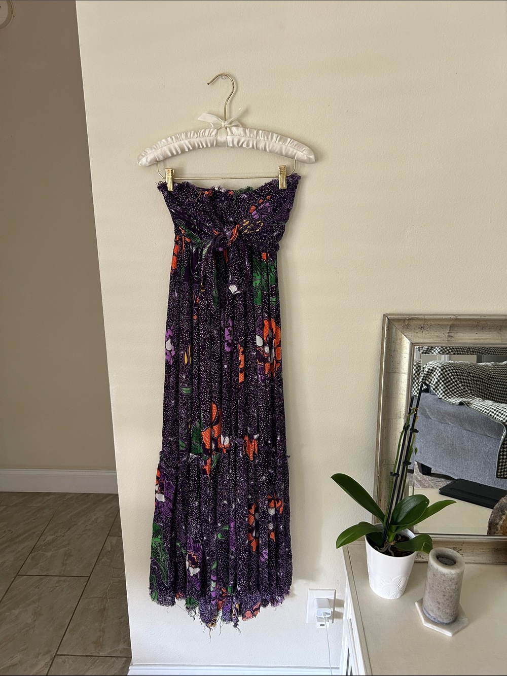Free People One Bali Nights rare boho purple Floral Maxi Dress XS - Picture 2 of 15
